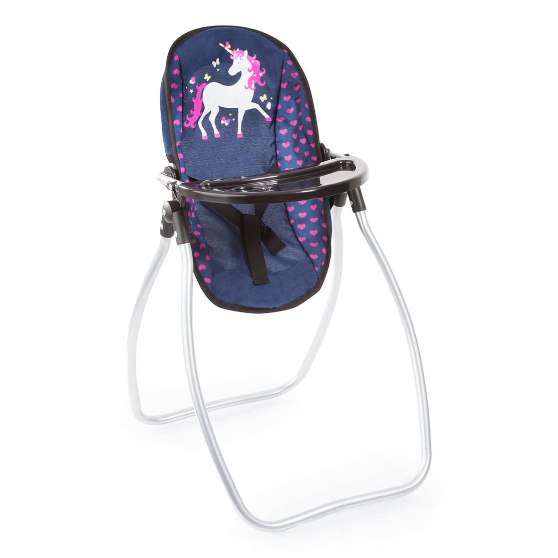 Bayer Design Poltroncina per bambole, seggiolone per bambole con borsa | Set per bambole con borsa e stoviglie in plastica