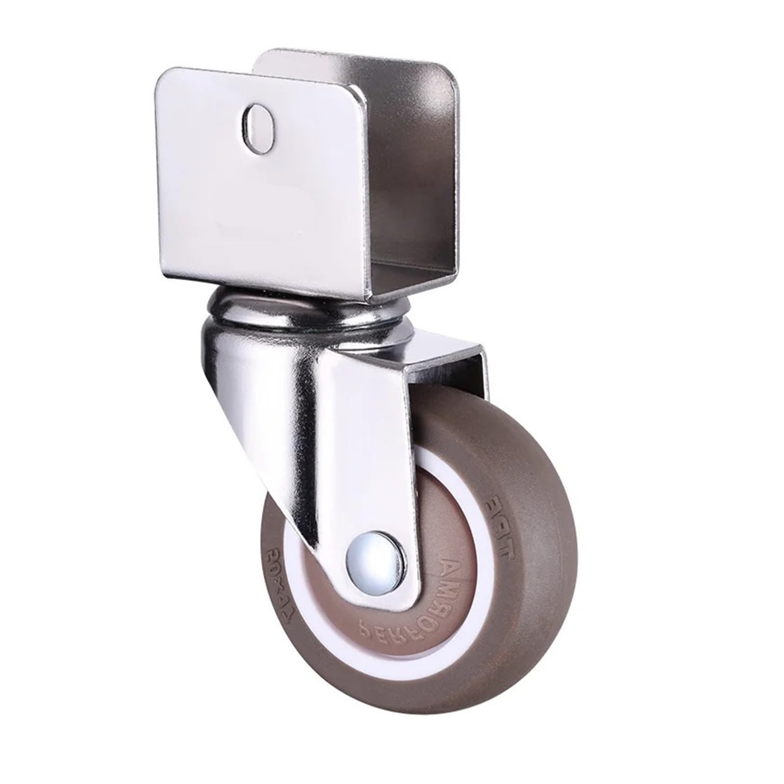 MXXDMOPD 4 PCS 1"" 1.25"" Ball Bearing TPE Casters Caster Cleats U-Mount 20 22 25mm Brake Bed Trolley Chair(4pcs No Brake,1 inch 25mm)