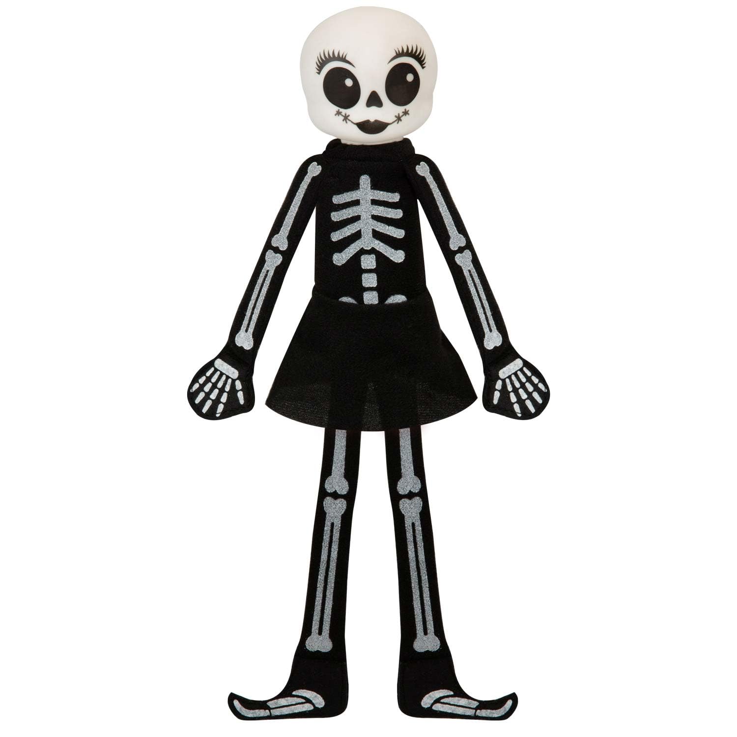 The Boo Crew - Mrs. Skelly-Bones Halloween Doll 30cm Soft Plush Figure for Room Decor, Spooky Tabletop Decoration, Seasonal Collectable, Tradition for Kids & Adults