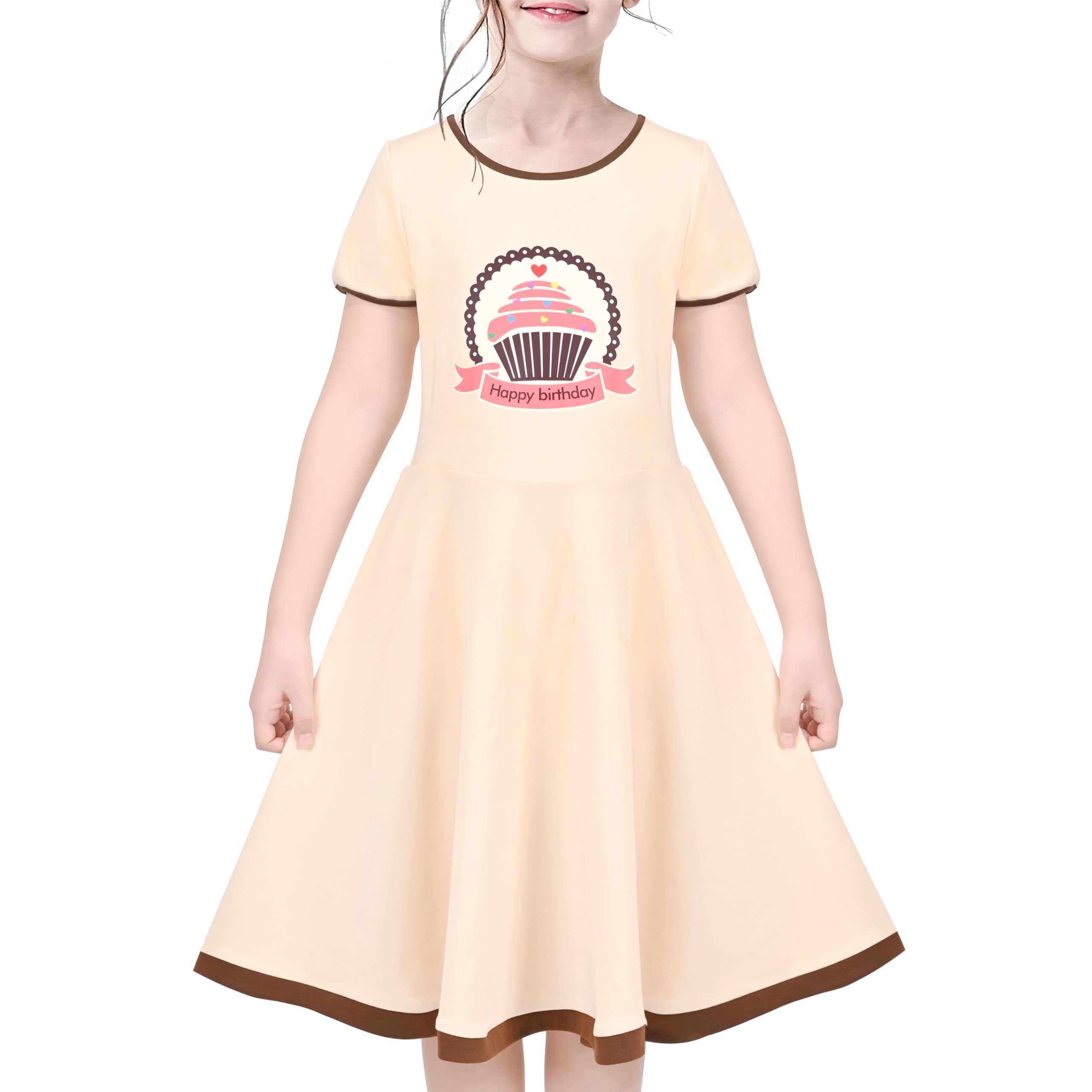Sunny Fashion Girls Dress Colorful Striped Knitted Cotton Stretch School