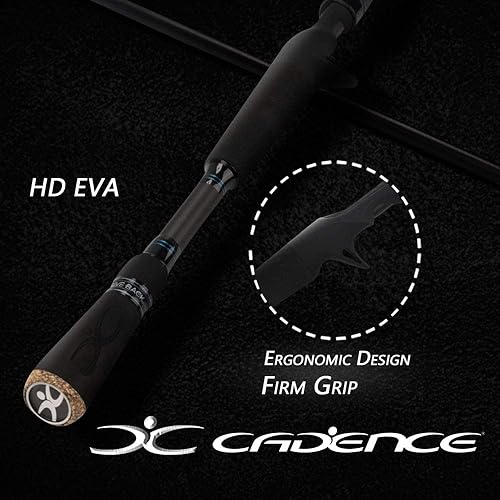 Miniatura 4 de Cadence Cañas de cebo CR67B Cañas de pesca de acción rápida, cañas de fundición ligeras y portátiles con asiento de carrete en blanco expuesto al