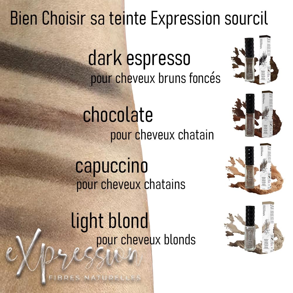 Infiniment You Make Up France- Makeup Brwi Expression Natural Fiber Chocolate, kolorowy tusz do rzęs, ołówek do brwi, tusz do rzęs, utrwalacz brwi, makijaż, farbowanie brwi