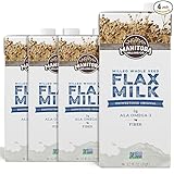 Manitoba Milling Company Unsweetened Flax Milk, 32 Ounce (Unsweetened Original) 4pk, Plant-Based Non-Dairy Milk Alternative with Omega-3, 4 g Protein, Fiber, Lignans | Shelf Stable