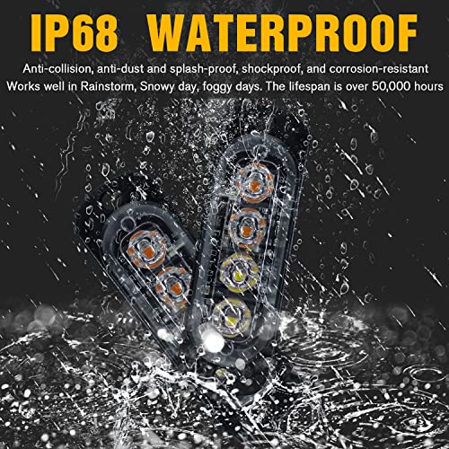 Dibms Led Emergency Strobe Lights Bar 4X Amber White 4 Led Strobe Warning Emergency Flashing Light Caution Construction Hazard Light Bar For Car Truck Van Off Road Vehicle Atv Suv Surface Mount #TOP3