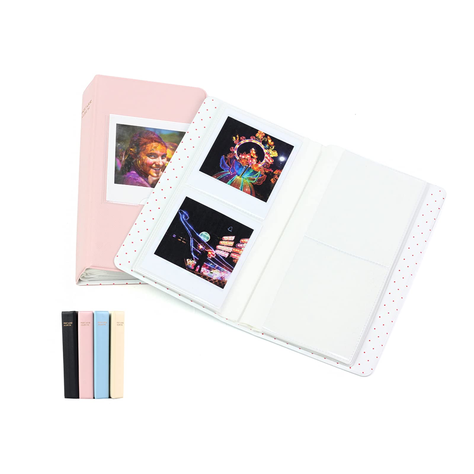 Rieibi 64 kieszenie, mini album fotograficzny, portfel, skóra PU album fotograficzny do Fujifilm Instax Square SQ1/SQ20/SQ10/SQ6/SP-3 aparat natychmiastowy, uroczy, kolorowy album fotograficzny do Polaroid