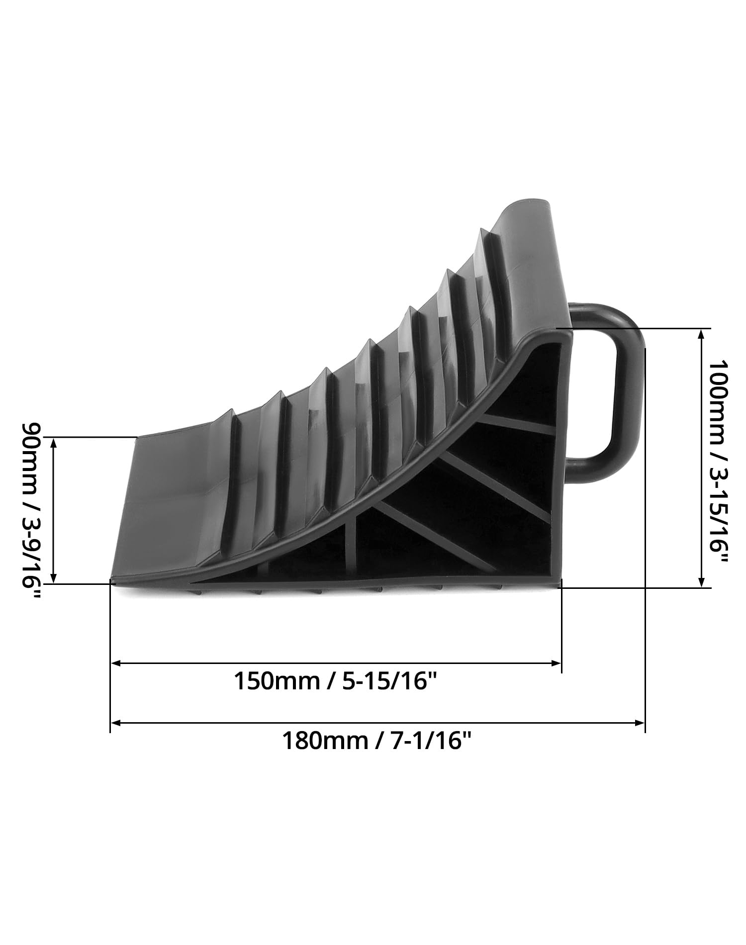 QWORK® 4 Pièces cale de Roue Plastique, Cales de remorque, cale Voiture, avec poignée, Noir