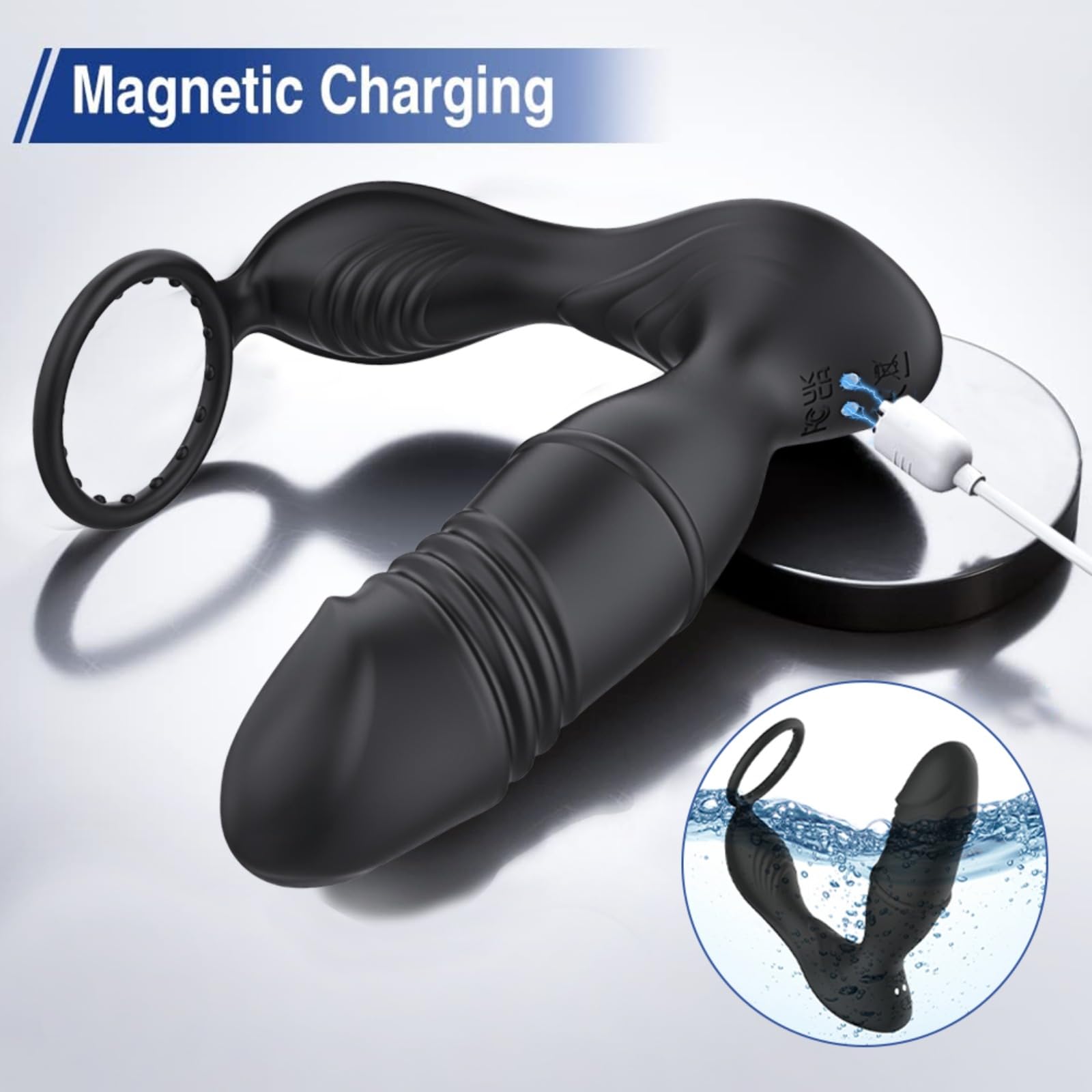 Vibratore Vibratore della prostata Plug anale 3 in 1 Anello di eiaculazione ritardata Butt plug a distanza senza fili Masturbatore Giocattolo del sesso Per Uomini