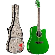 Acoustic Guitar For Beginner Adult, 41 Inch Cutaway Acustica Guitarra Bundle for Performers, and EnthusiastsGreen