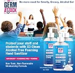 X3 Clean Germ Attack Foaming Hand Sanitizer, Alcohol Free and Fragrance Free, Moisturizing, 250 ml Countertop Size (Pack of 3)