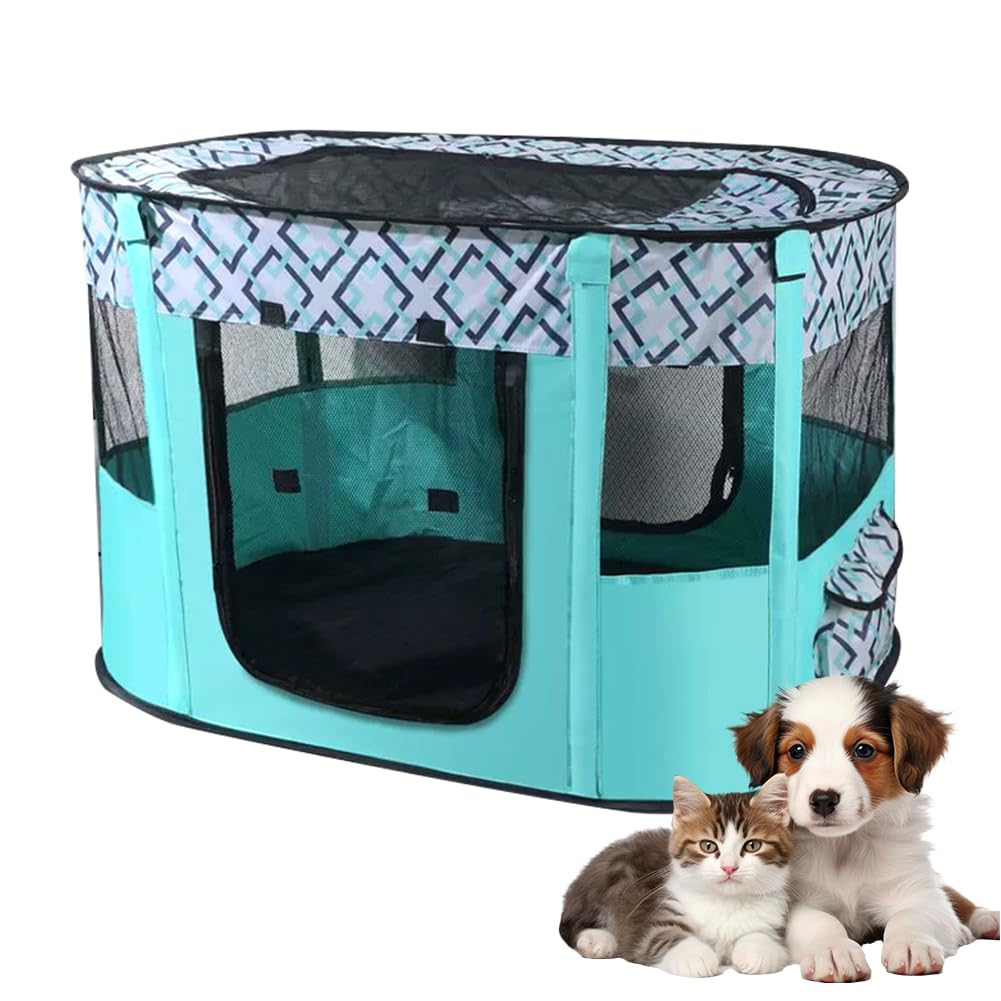 Enclos pliable pour animaux de compagnie Oxford vert 70x55x40 cm
