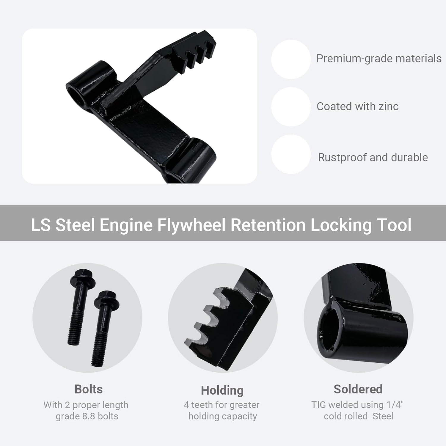 LS Steel Engine Flywheel Retention Locking Tool Compatible with Engine Chevy LS 1 2 3 LSX