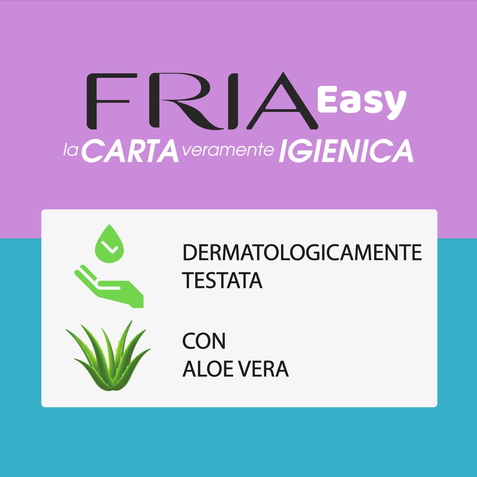 Fria Easy Carta Igienica Umidificata con Aloe Vera e Camomilla, Tessuto Gettabile nel WC, Dermatologicamente Testate, Confezione Tascabile da 12 Salviette