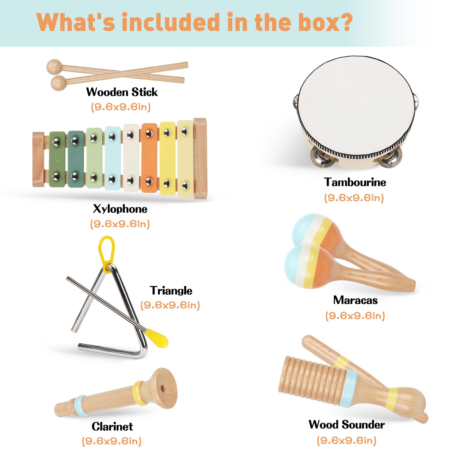 Toys for 1 2 3 4 Year Old Boys Girls, Musical Instruments Set for Toddler Age 1-2 2-3 3-4, Baby Montessori Toy Gifts for Early Learning, Christmas Birthday Gift for Toddler Boy Girl Toys