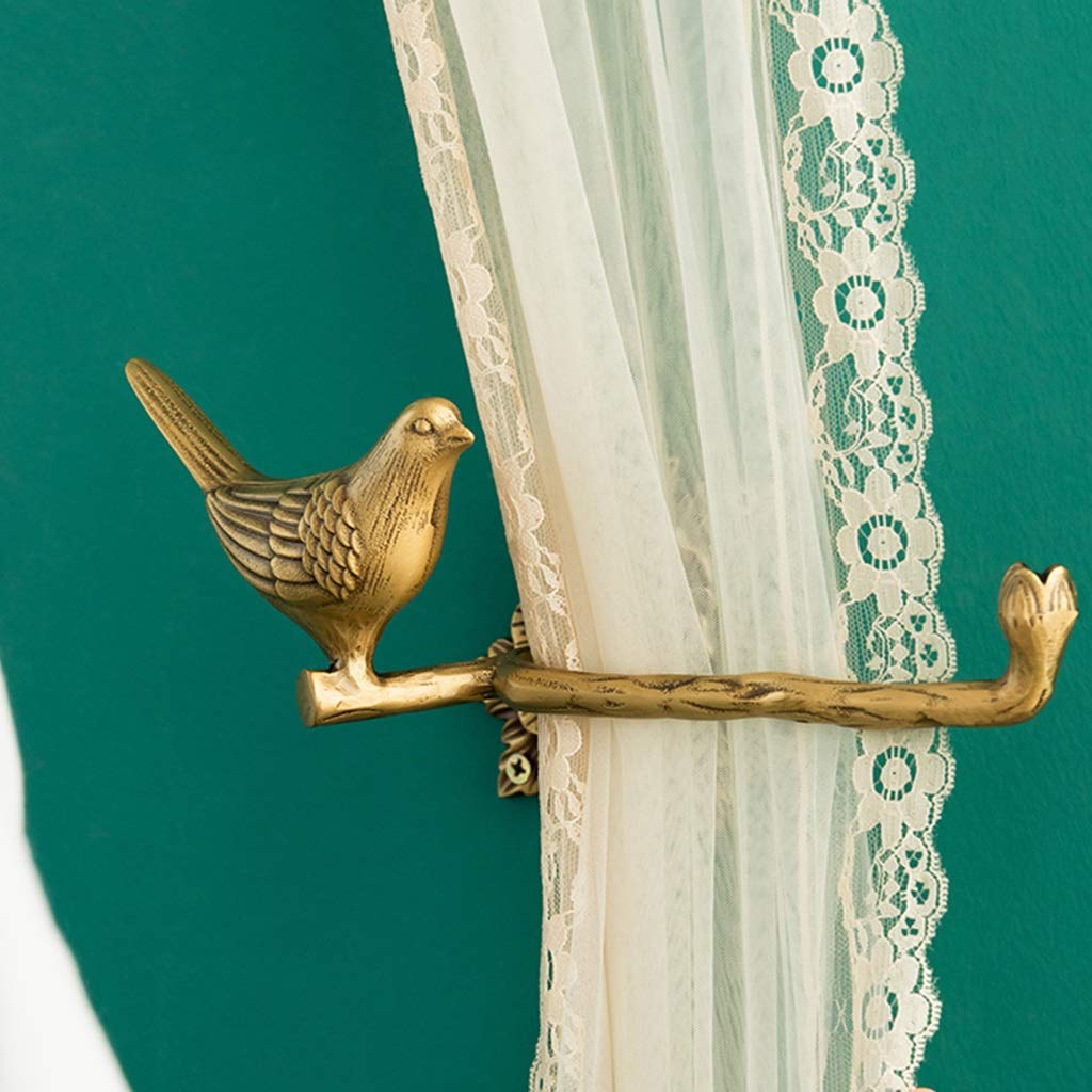 Tenda Fermatenda Fermatende A Forma di Uccello, Ganci per Tende Creativi Dorati, Fibbia della Tenda del Soggiorno, Ornamenti per Finestre Vintage Creativi, Installazione Richiesta