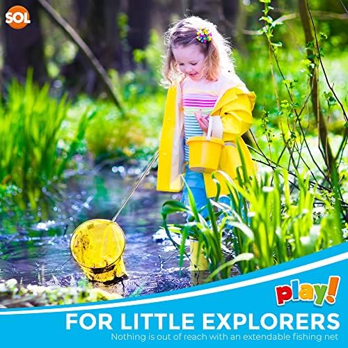 5pk Kids Fishing Nets for Ponds, Rivers & Rockpools | 26" Telescopic Fishing Nets for Kids | Childs Fishing Net | Childrens Fishing Net Kids Fishing Net | Kids Net | Butterfly Net | Pond Dipping Net