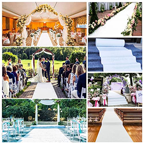 Alfombra de pasillo blanca de 10x1m resistente de 2mm para pasarelas navideñas 6