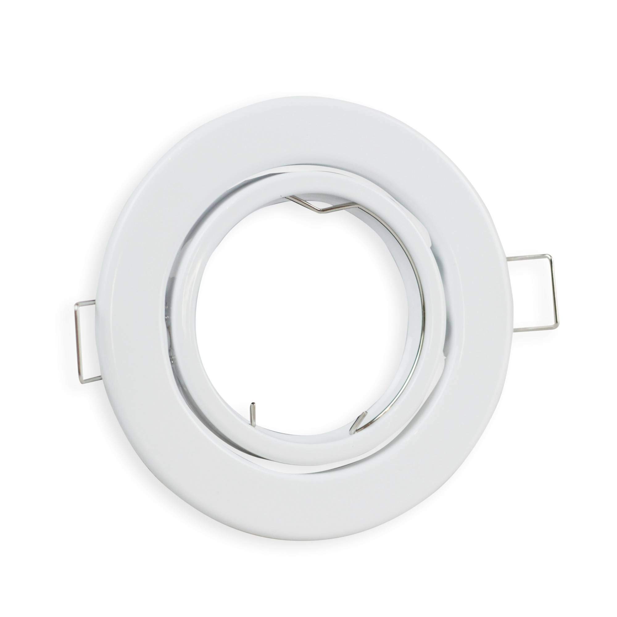 6x LED Einbaustrahler Set weiß rund 5 Watt warmweiß 230V super flach - Einbauleuchte schwenkbar und - 70mm Bohrloch Einbau-Spot Decken-Strahler Deckeneinbaustrahler