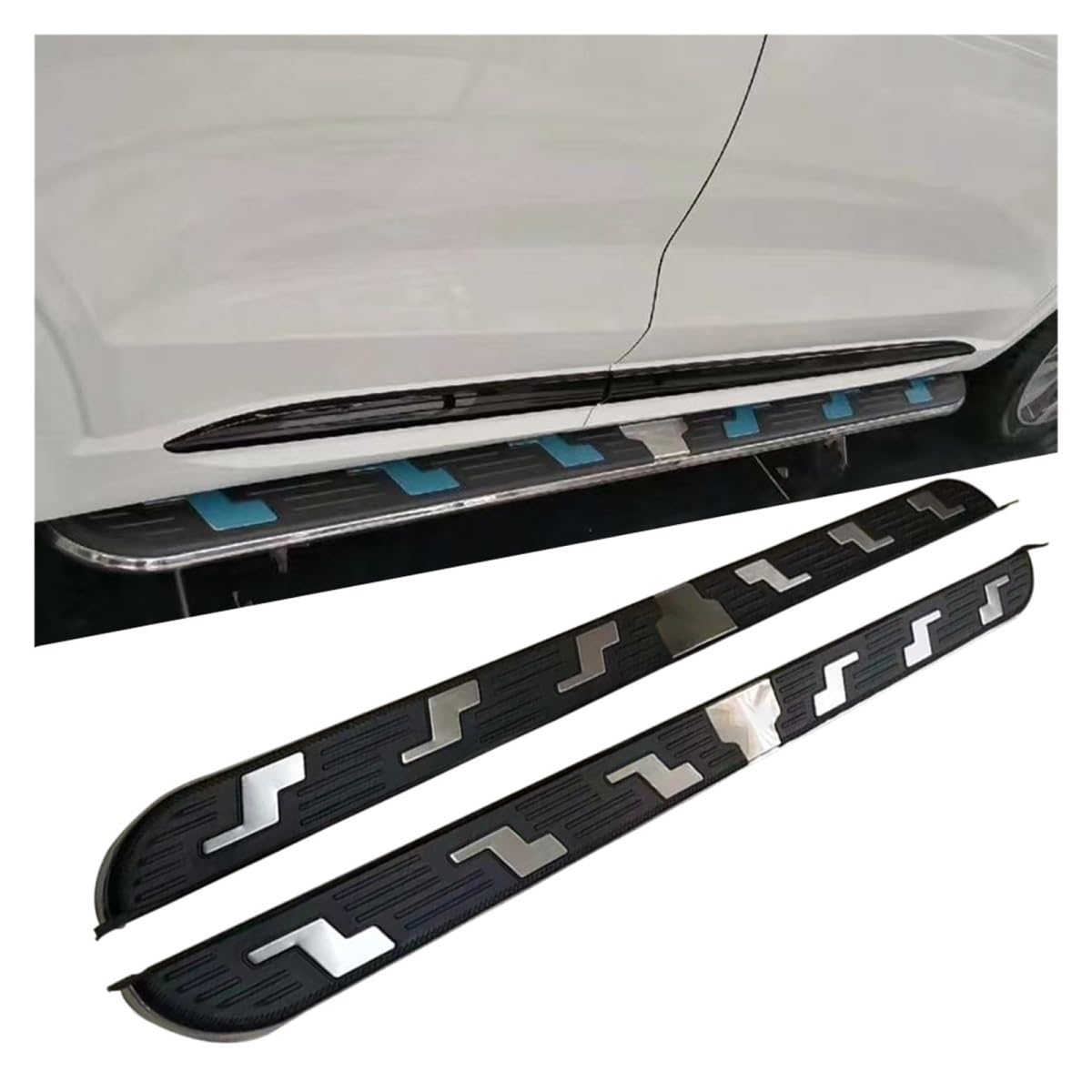 2 Pedane Pedane Laterali Pedale Nerf Bar Compatibile con Jeep Compass 2017-2023