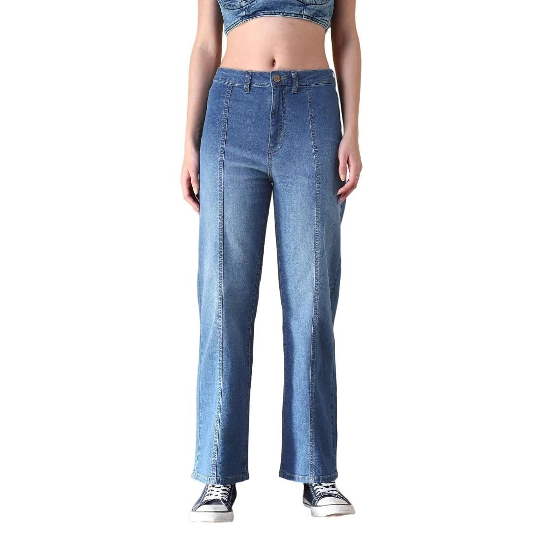 Women's Straight Fit Jeans| Solid | High Rise | Stretchable | Jeans for Woman-image-29