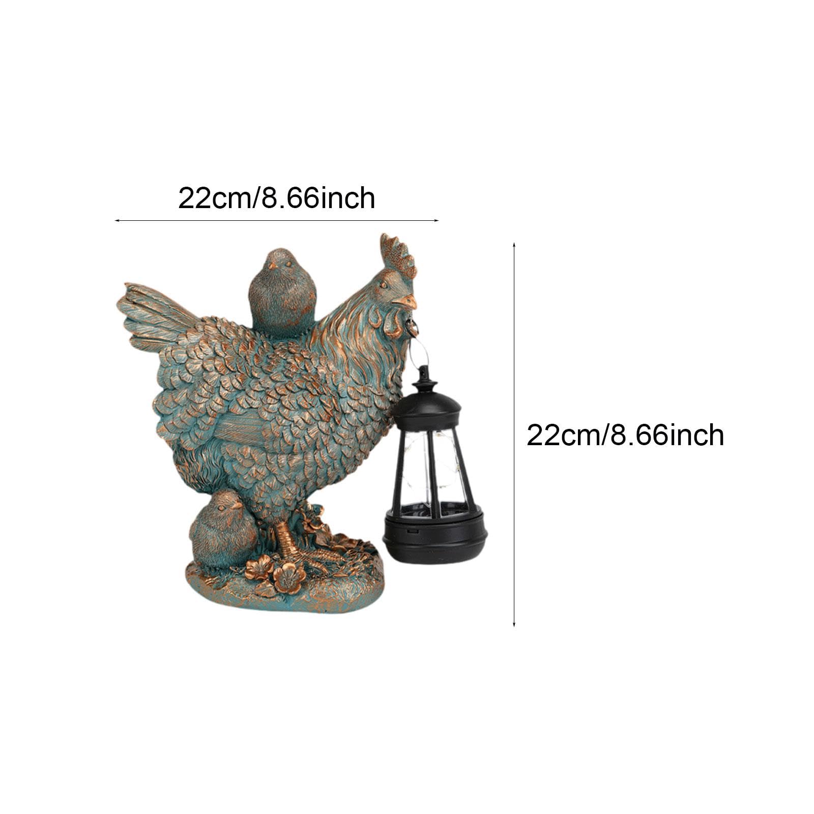 LOVIVER Estatua de de jardín con luz Solar, Figura de Animal, lámpara, artesanía, Escultura, decoración Exterior para jardín, Patio y, Bronce