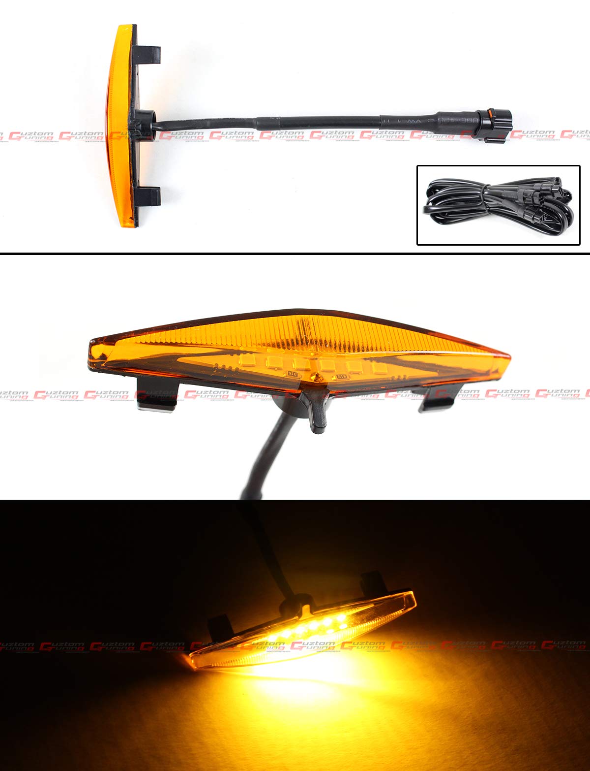 4 Pieces Front Grill Amber LED Light Cab Lamp Set Compatible With 2014-2019 Toyota 4runner 4 Runner Pro Models
