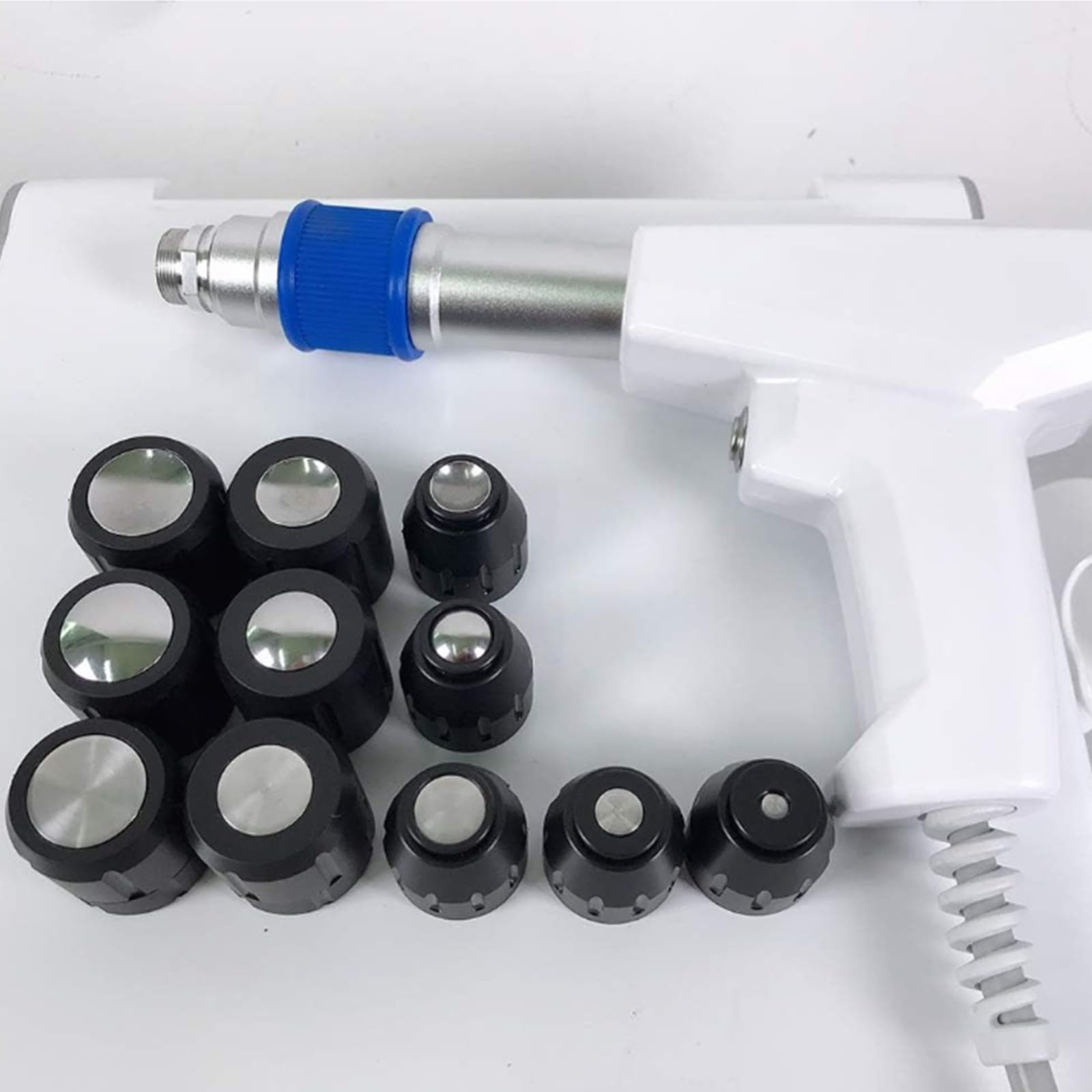 Macchina per Terapia Ad Onde D'urto Strumento Pneumatico per Fisioterapia Ad Onde D'urto Massaggiatore Muscolare Profondo Dispositivo Relax con 11 Teste Massaggianti per Sollievo dal Dolore