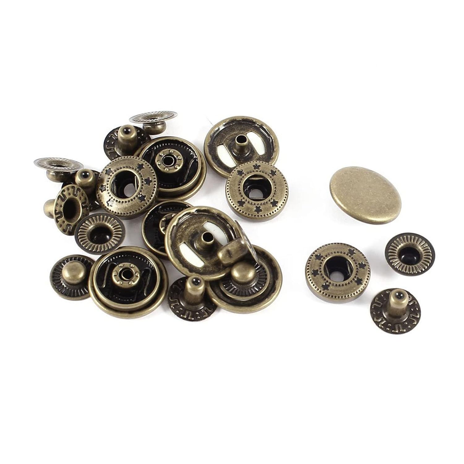 Generic 15Pcs Snap Fasteners Popper Press Stud Sewing Leather Button10