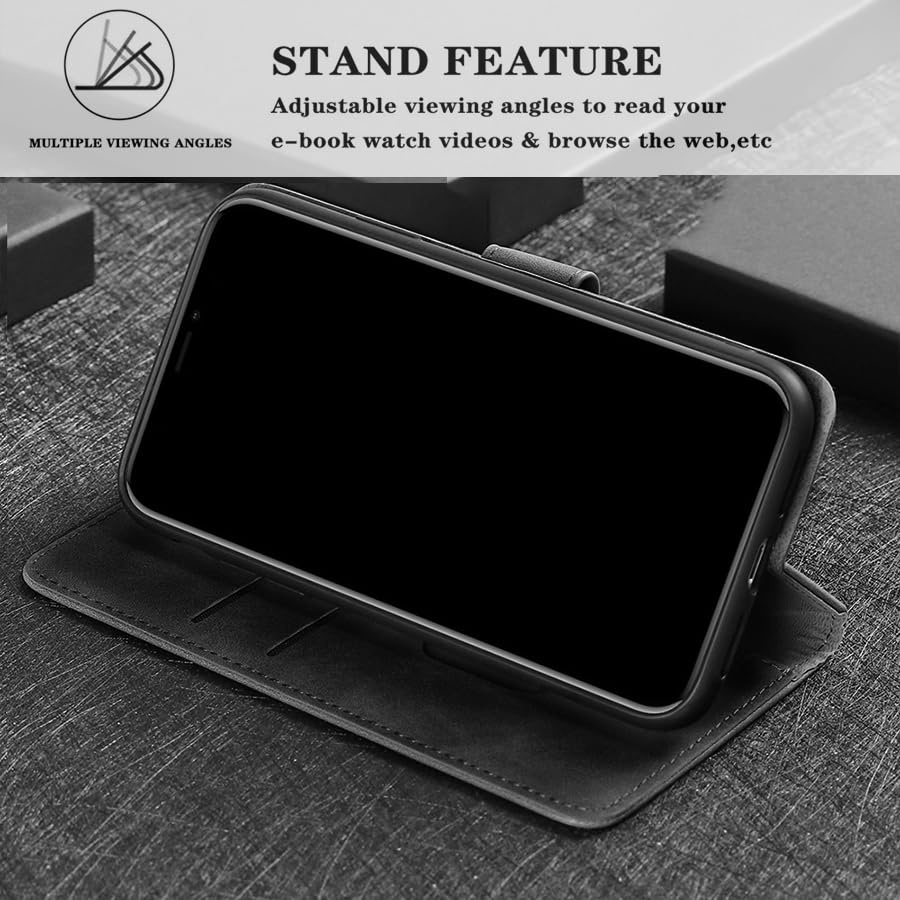 JNERBUYI Handyhülle Lederlook Für ZTE Blade A75 5G / Nubia Focus 5G / Nova 5G Pro – Mit Magnetverschluss & Ständerfunktion