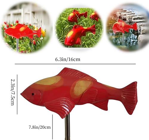 Miniatura 2 de Koi Fish Decor Garden, esculturas de resina Koi Art Decor con estaca, esculturas de jardín y estatuas, un juego de 3 piezas de esculturas de peces