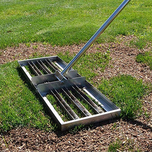 Râteau de nivellement de pelouse en acier inoxydable pour jardin