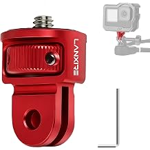 Action Camera Mount Adapter with 1/4" Screw, Aluminum Alloy Camera Tripod Adapter Compatible with GoPro Hero 13/12, Insta360 X4/X3, DJI Osmo Pocket 3, AKASO - Red