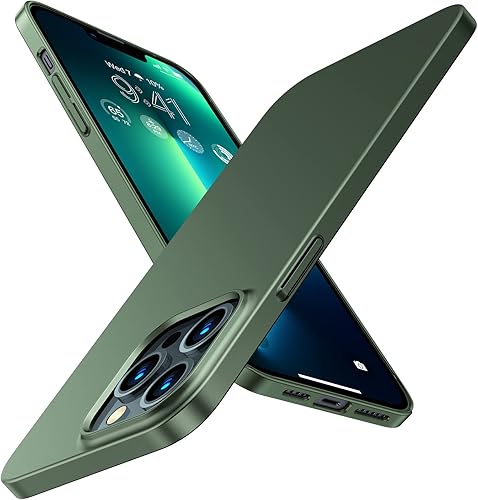 TORRAS Funda delgada para iPhone 13 Pro de 6.1 pulgadas, nunca amarillea, ultrafina para iPhone 13 Pro, súper ligera, mate, carcasa delgada de