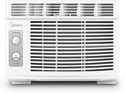 Midea 5,000 BTU EasyCool Window Air Conditioner and Fan - Cool up to 150 Sq. Ft. with Easy to Use Mechanical Control and Reusable Filter, Window Type MAW