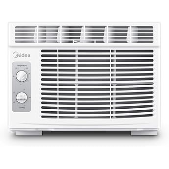 Frigidaire 5,000 BTU Window-Mounted Air Conditioner, Cools Up to 150 Sq. Ft., Quiet Operation, Effortless Temperature Control, 2 Fan Speeds, Auto Restart, White