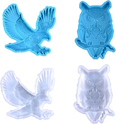 Miniatura 2 de Molde de resina de águila para colgar en la pared, molde de silicona de resina epoxi animal para gabinetes, adornos de pared, decoración del hogar,