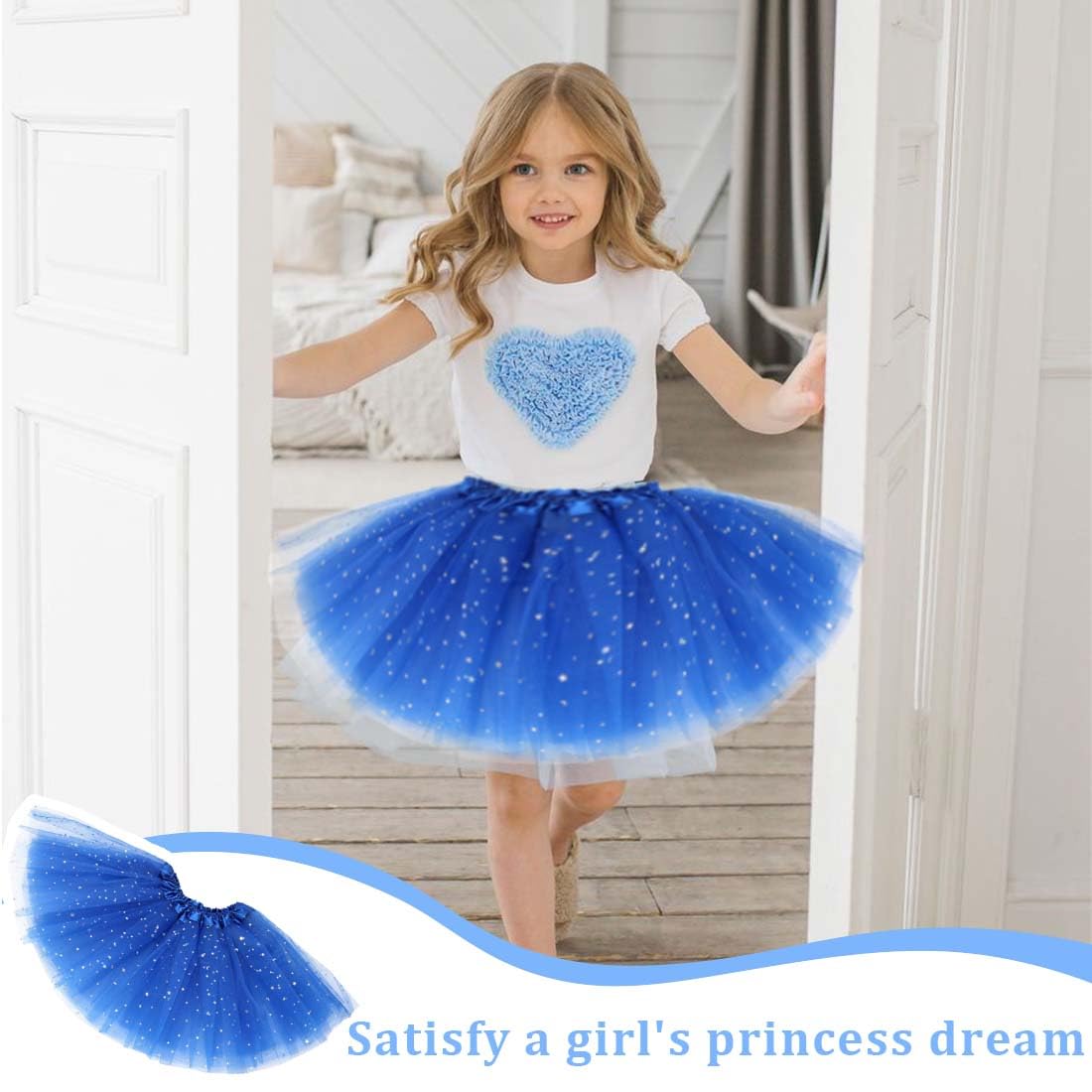 Falda tul niña azul 2-7 años tutus para niñas