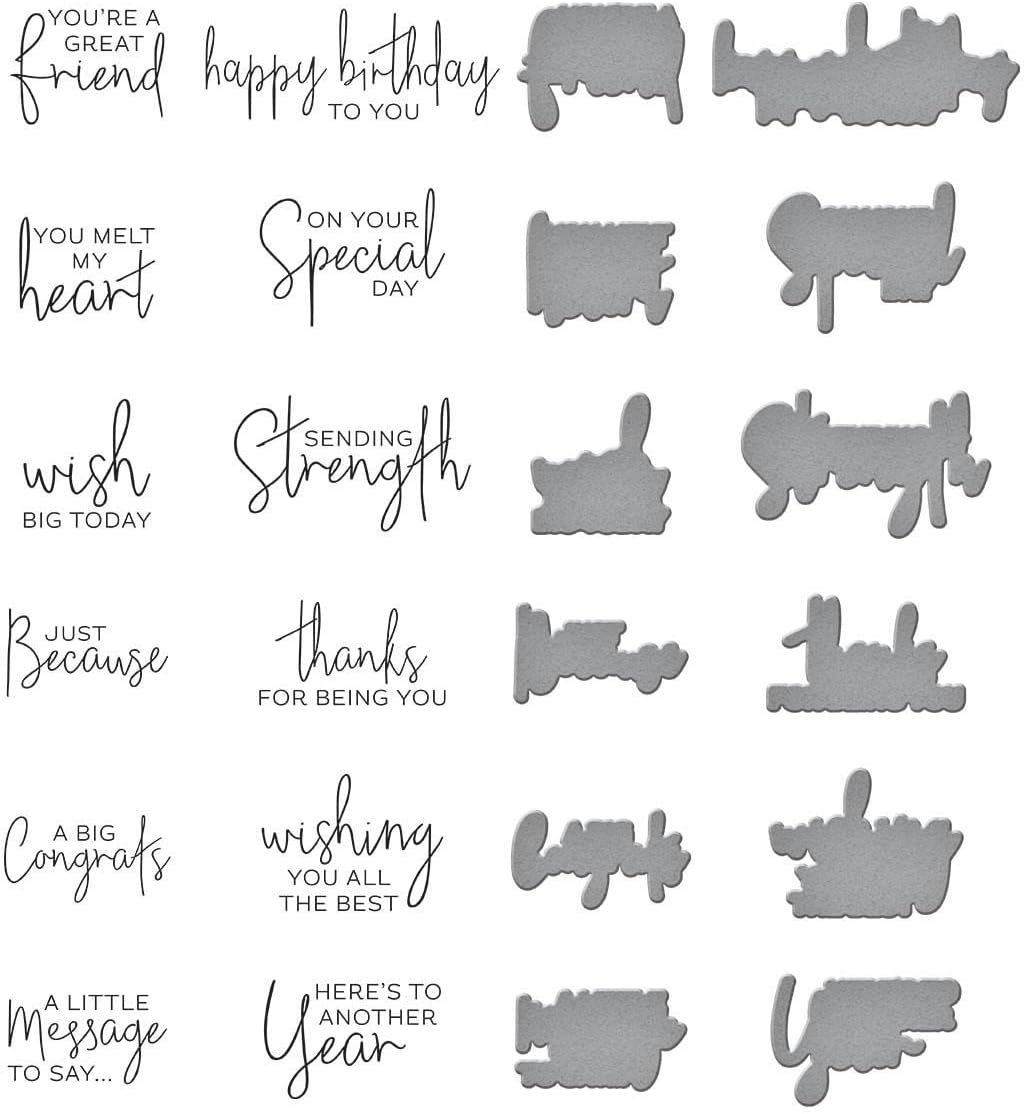 Spellbinders BP-026 A Little Message Sentiments Press Plate & Die Set from BetterPress Collection