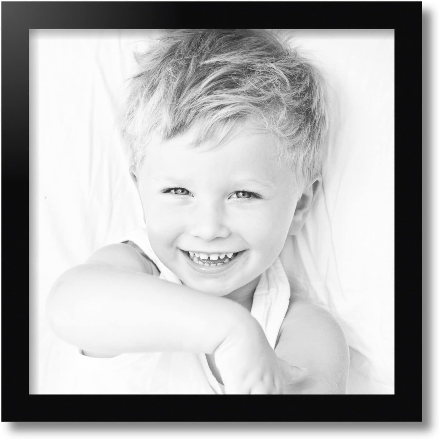 ArtToFrames 17x17 Inch Black Picture Frame, This 1.25 Inch Custom MDF Poster Frame is Black - Comes with 060 Plexi Glass and Corrugated Backing (2WOMCF-105-048C-17x17)