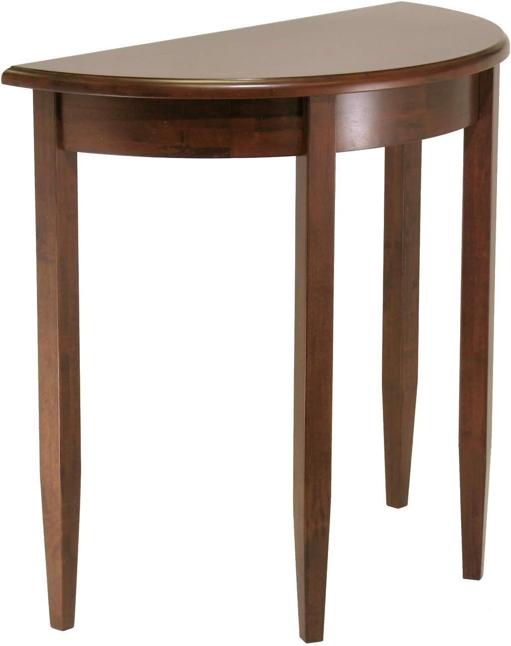 BOIS ART Wooden Antique Concord Occasional Half Moon Bedside Table for Home Decor. (Walnut Finish)