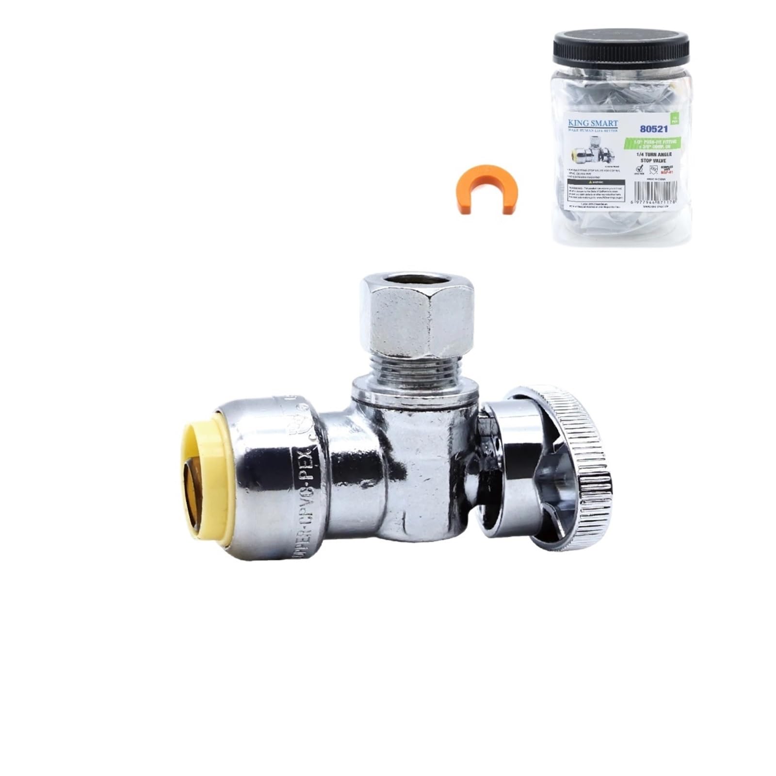 Robinet d'arrêt push fit 1/2 pouce quart de tour sans soudure pour rénovation plomberie