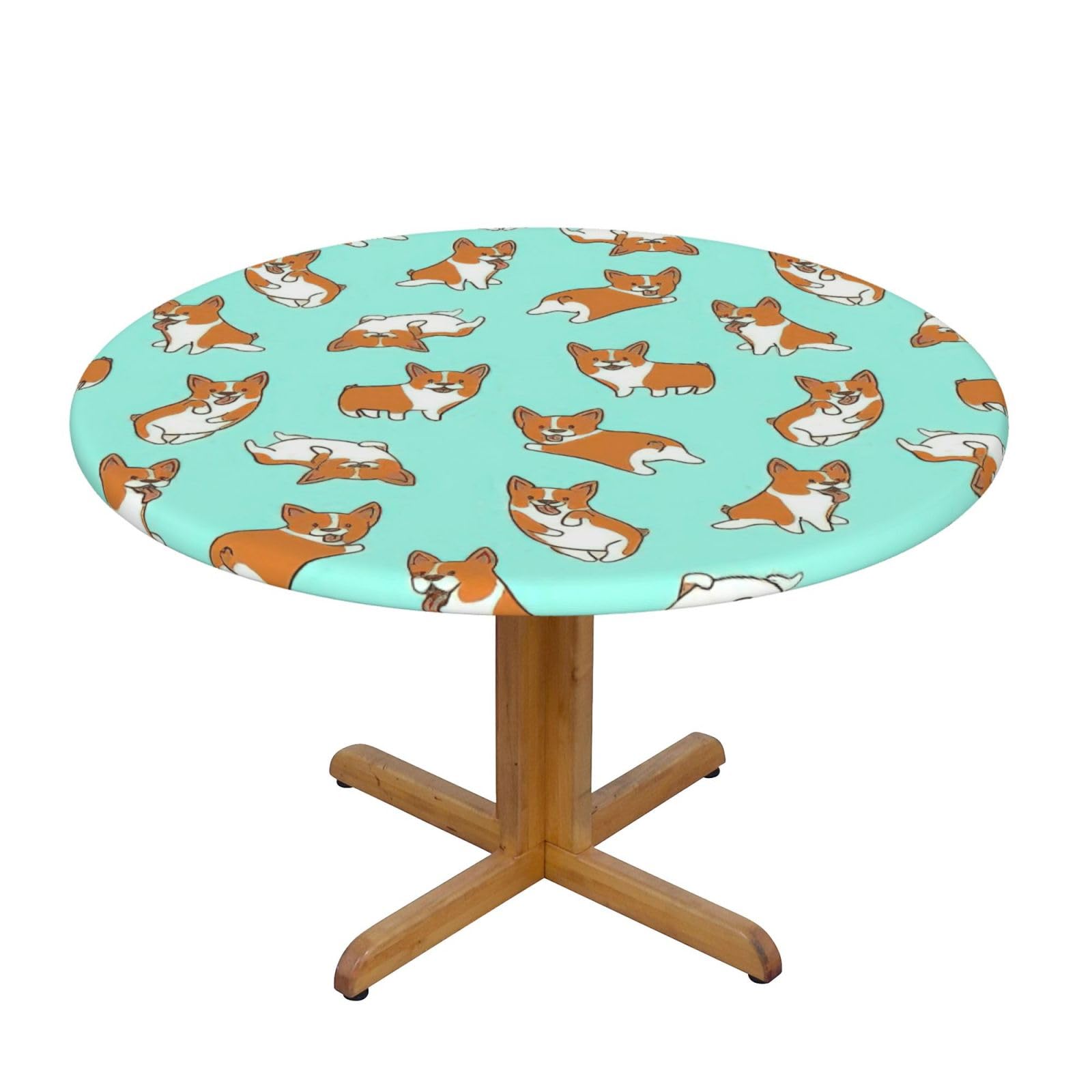 Nappe ronde Corgi pour masquer les rayures de table et décorer votre cuisine