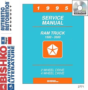 bishko automotive literature 1995 Dodge 1500-3500 Ram Pickup Truck Shop Service Repair Manual CD Engine