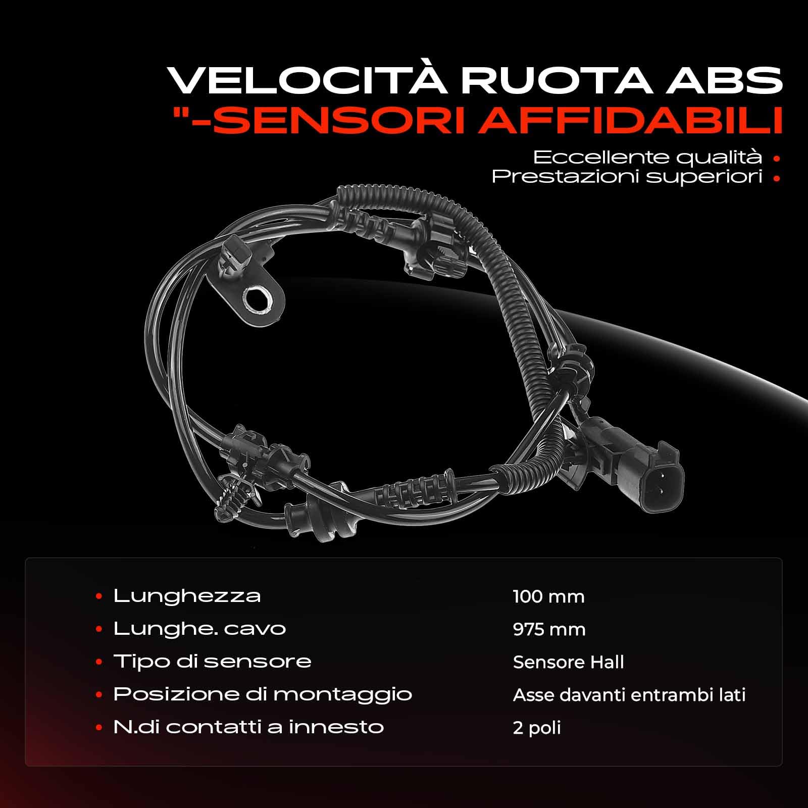 Frankberg Sensore Velocità Ruota ABS Sensore ABS 2-Poli Compatibile con Astra K Sports Tourer B16 Astra K B16 Replace# 13379170
