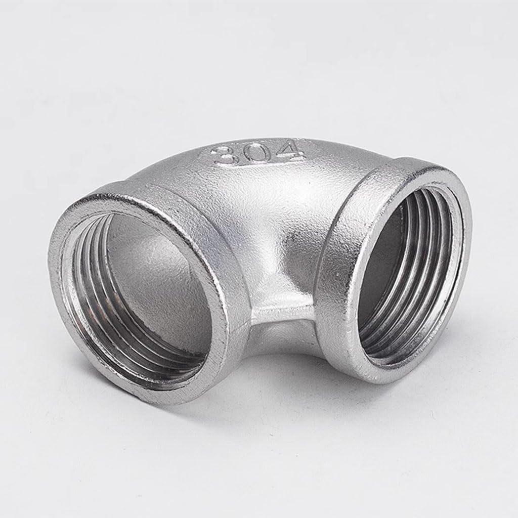 Accesorios de fontanería Accesorios de acero inoxidable, 1 pieza de codo de 90° de acero inoxidable, conector de acoplador de codo de 90 grados hembra de 1/8", 1/4", 3/8", 1/2", 3/4", 1", 2", 3", 4",