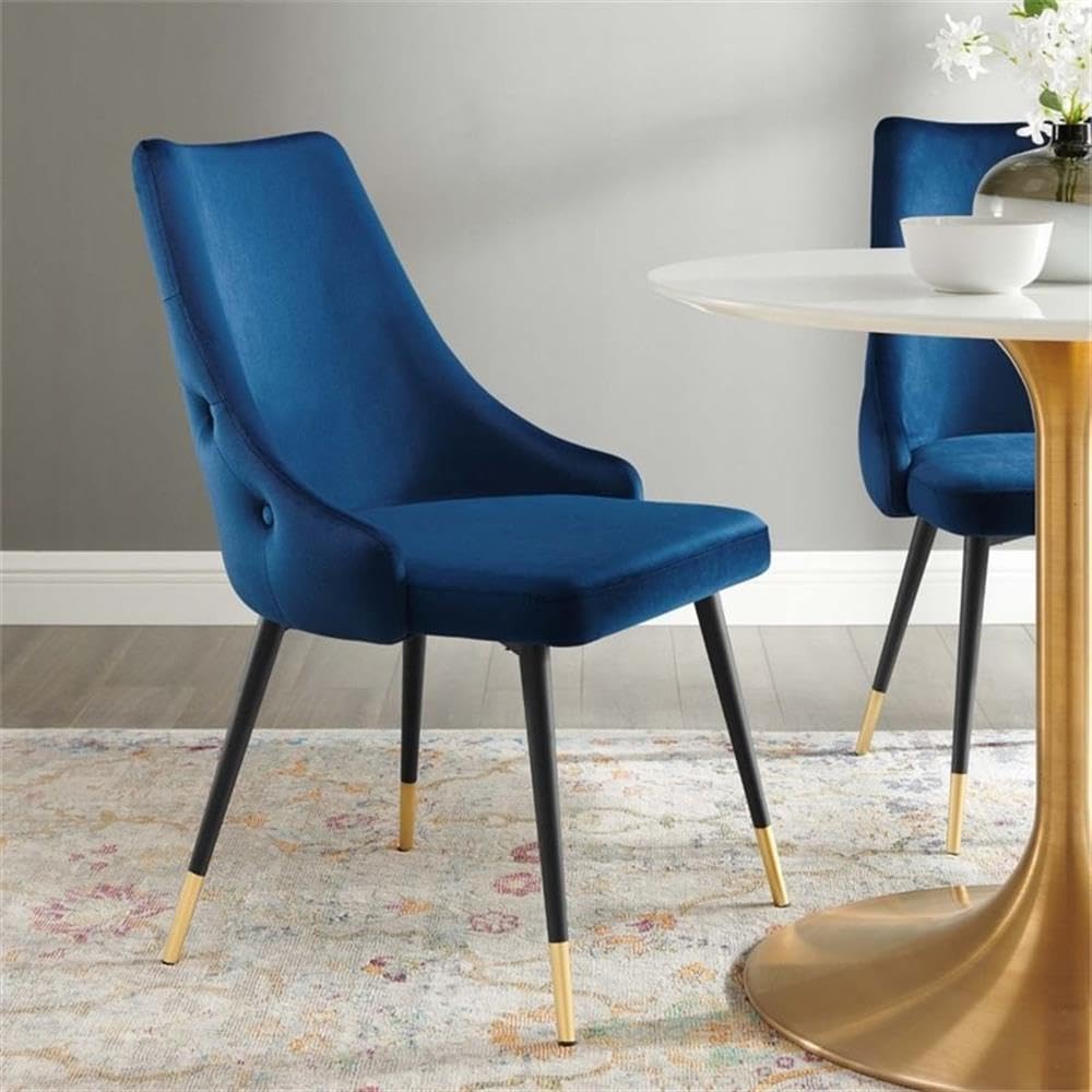 Modway Adorn Tufted Performance Velvet Dining Side Chair, Navy 25D x 22W x 34H Inch