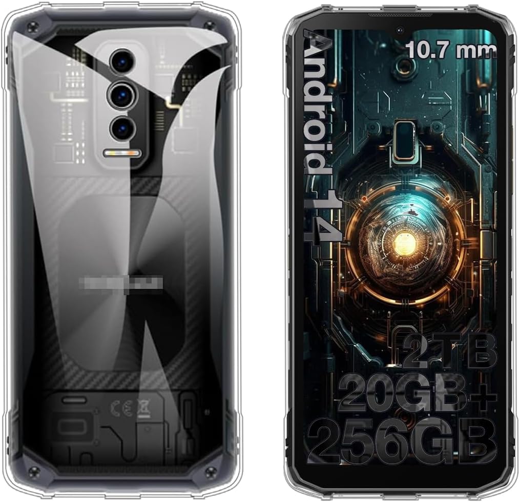 Clear Case for Doogee Blade 10 Ultra/Blade 10/Blade 10 Pro Rugged Phone 6.56''90Hz Display,Thin Slim Lightweight Scratch Proof,Durable Protection Silicone Rubber TPU Cover (Clear).