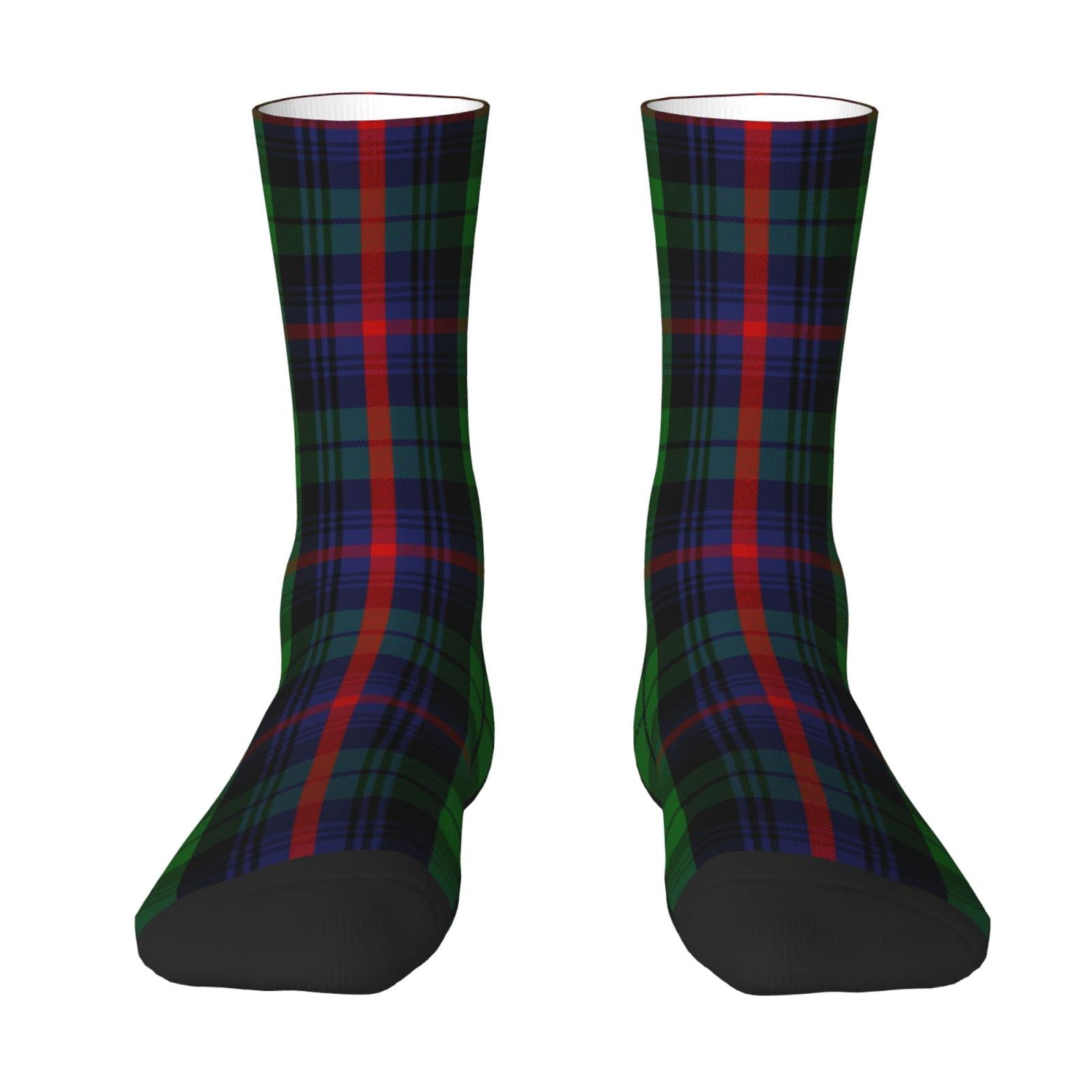 Oudrspo Clan Urquhart Tartan Men & Women Crew Socks,Tartan Plaid Novelty Fashion Casual Crew Tube Sock Athletic Sports Dress Socks