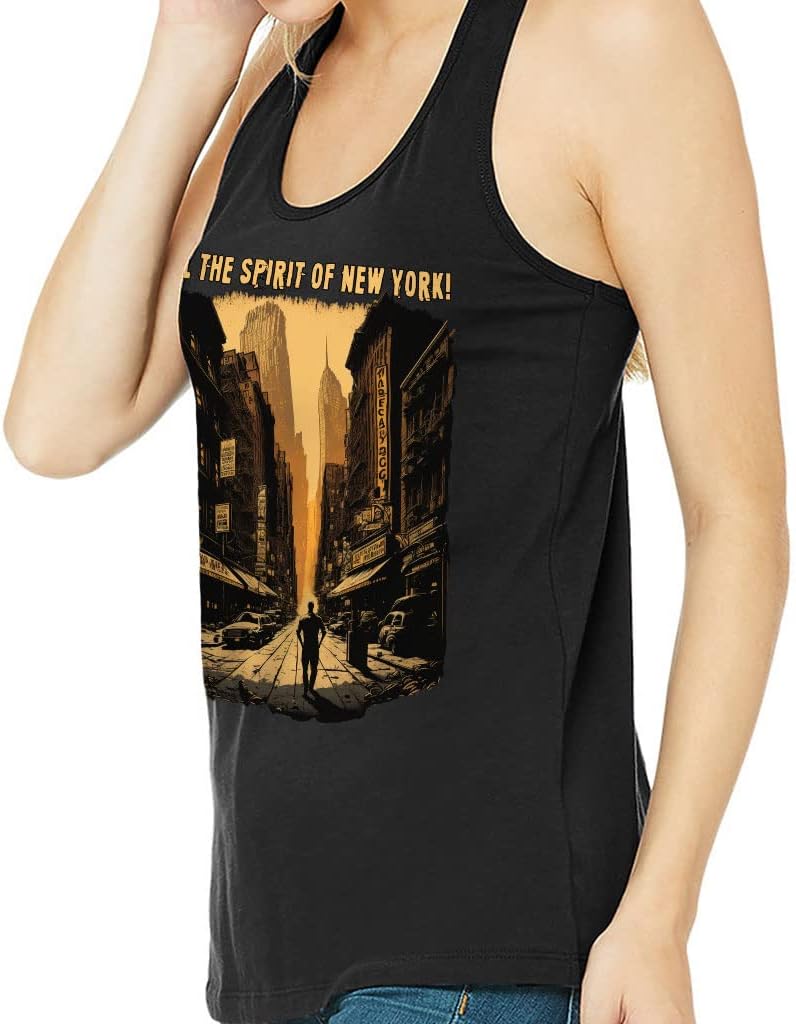 New York Themed Women's Racerback Tank - Cool Tank Top - Illustration Workout Tank