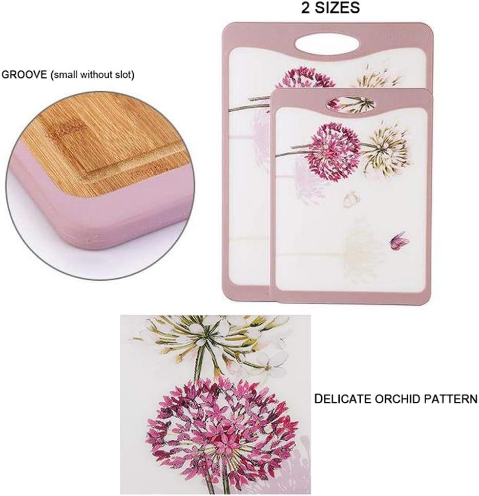 Reversible Bamboo Cutting Board for Kitchen/Fruit Cutting Board/Complementary Food Board-Two Materials On Both Sides (Color : LARGE-15.7x11.8x0.6in) (Large 15.7x11.8x0.6in)