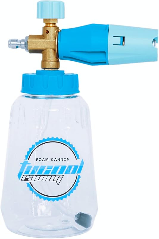 Canhão de Espuma Ajustável Tucool Racing com Conector Rápido de 6,35 mm, Compatível com Karcher K2 a K7, Transparente